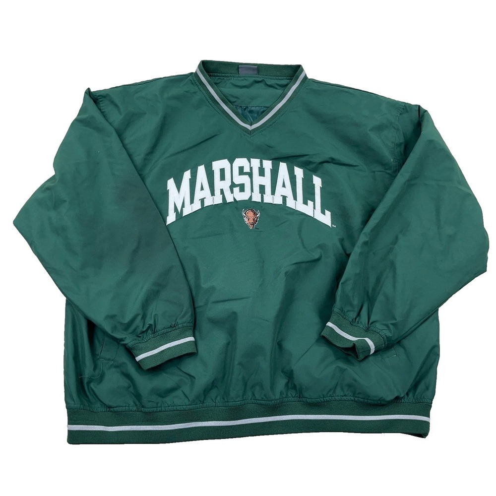 Marshall Thundering Herd Jacket Men XL Pullover Windbreaker Warm Up Y2K VTG Sewn